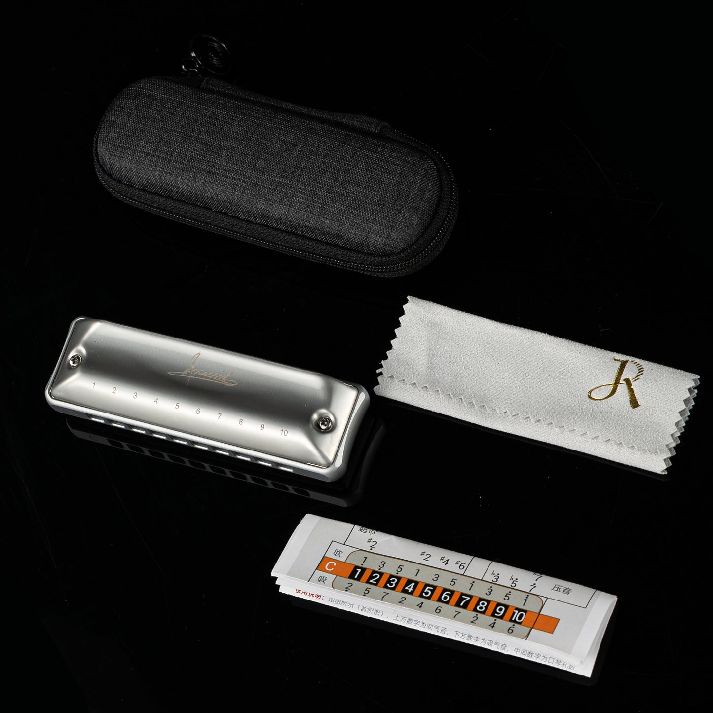 The New Assassin blues harmonica features a 0.5mm uncoated stainless steel cover, waterproof damping sheets, low-temp reeds for airtightness.