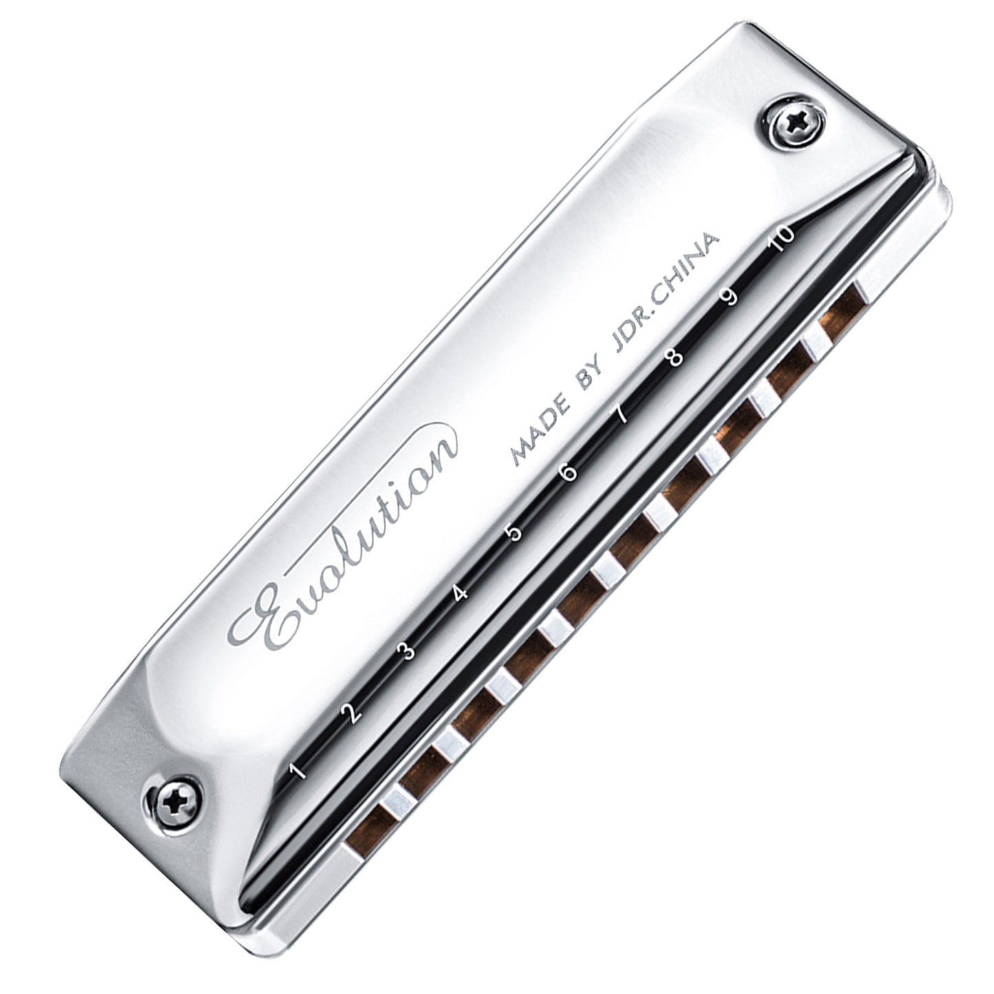 The comb of the blues harmonica EVA - 1920 is made of aluminum. The sound is transmitted faster in the metal comb, and the sound produced is louder and clearer.