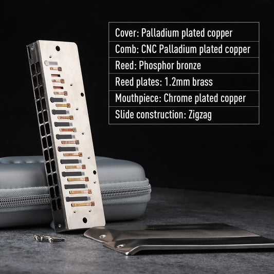 JDR Luna with low-temp heat-treated reeds, a thin airtight mouthpiece, durable keys, copper-palladium cover/comb (anti-oxidation), easy high notes.