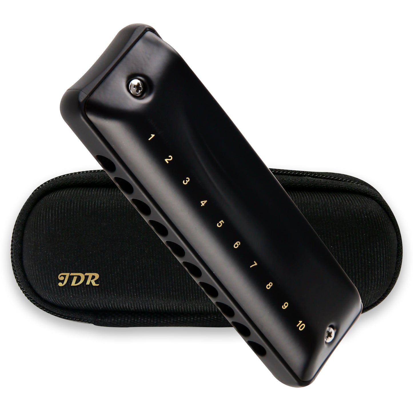 JDR Ninja Harmonica uses sensitive phosphor bronze reeds on a 1.2mm plate for rich tone and airtightness. Its rounded ABS comb aids high-pitch clarity.