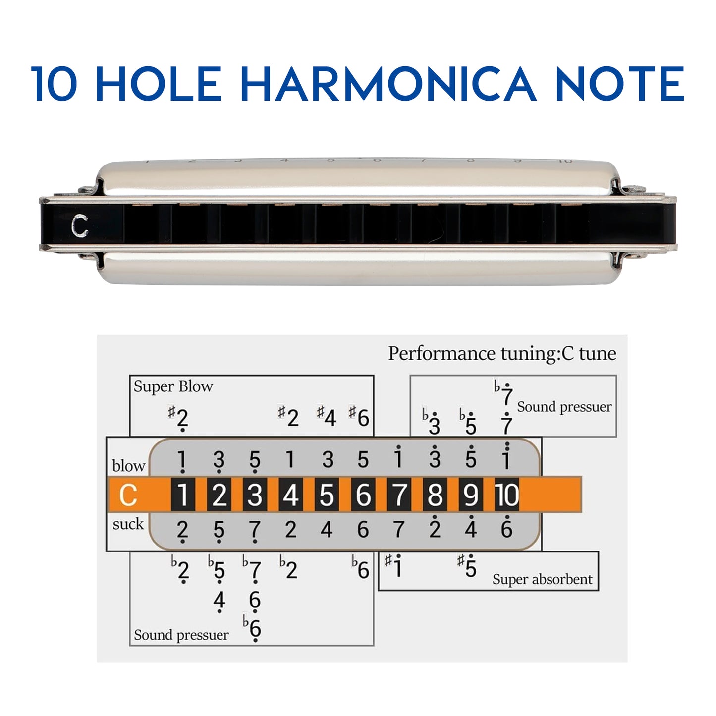 The JDR North blues harmonica features high-end phosphor bronze reeds, 1.2mm thick plates,covers with ergonomic concave arcs for airtightness