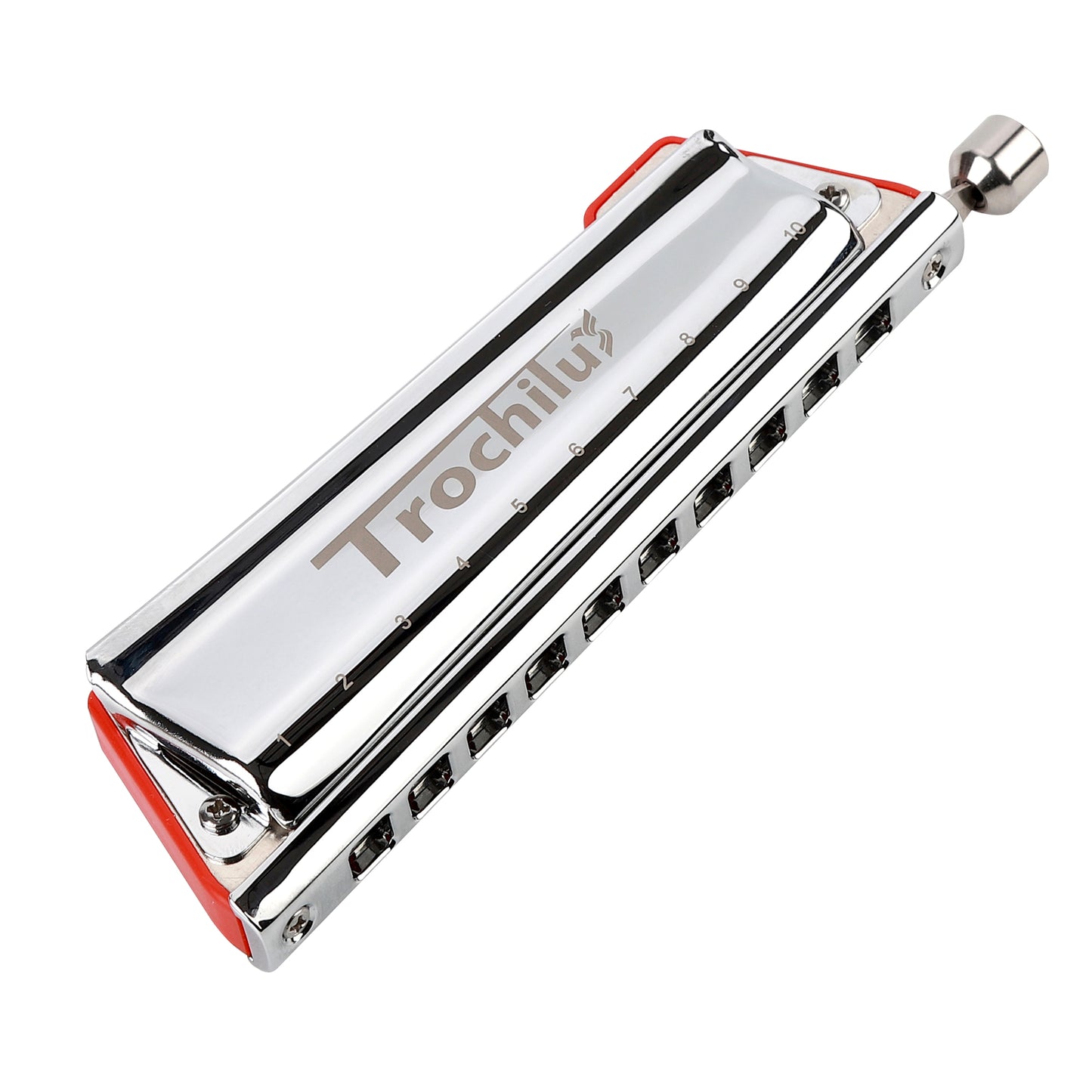 Trochilus Valveless chromatic harmonica with Pop tuning. Compact, bendable, and ideal for all levels. Includes case and cleaning cloth key of C/G/A/Bb