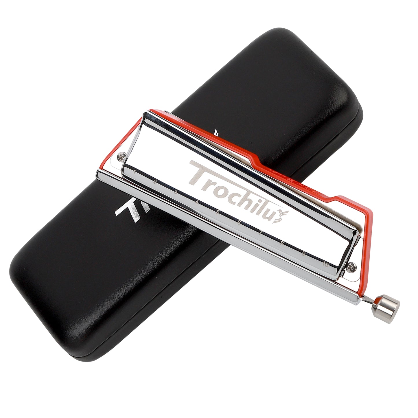 Trochilus Valveless chromatic harmonica with Pop tuning. Compact, bendable, and ideal for all levels. Includes case and cleaning cloth key of C/G/A/Bb