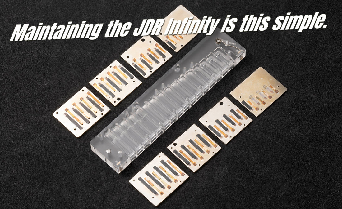JDR Infinity : 4 different thicknesses ofreed plates make maintenance a challenge?