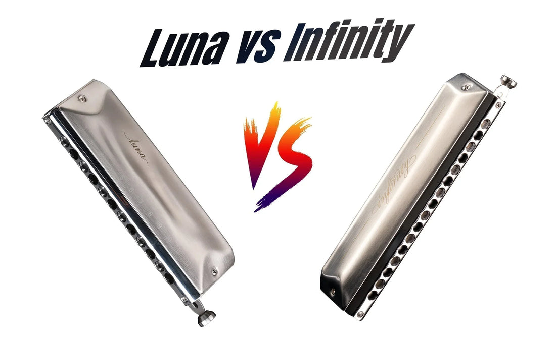 JDR Luna contre Infinity : les différences entre harmonicas chromatiques à 12 et 16 trous
