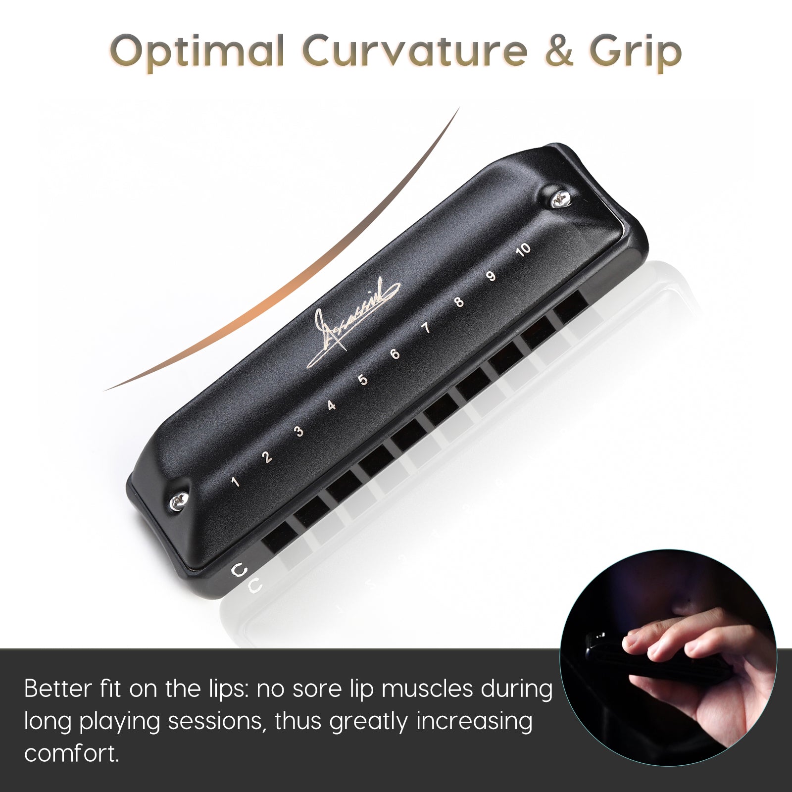 The Assassin harmonica features low-temperature treated reeds for excellent airtightness, enabling easy overblowing and advanced techniques.