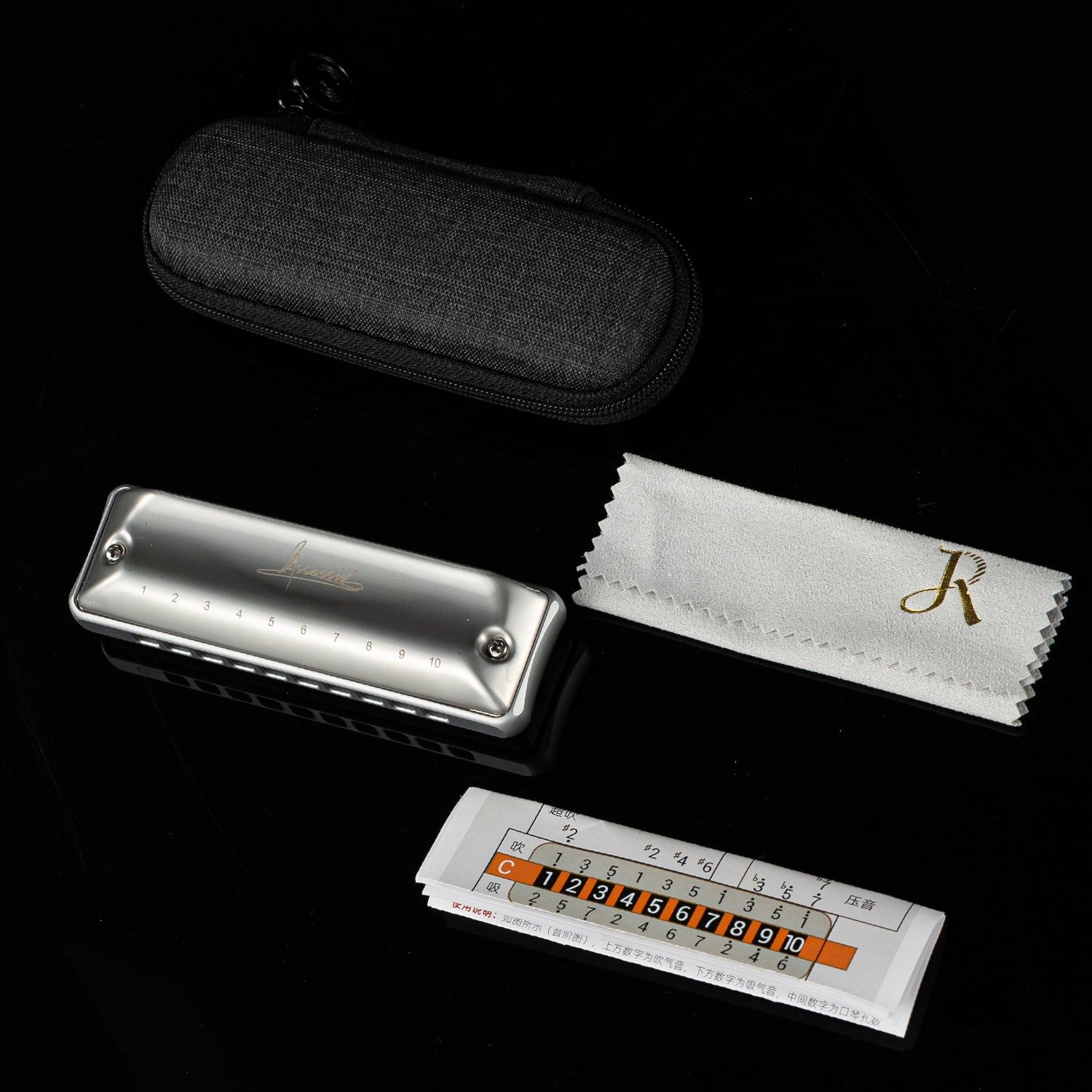 The New Assassin blues harmonica features a 0.5mm uncoated stainless steel cover, waterproof damping sheets, low-temp reeds for airtightness.