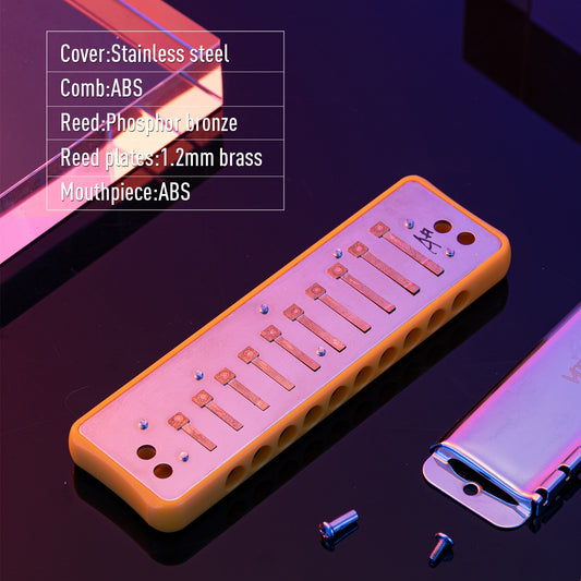 The JDR Chicago 10-hole blues harmonica has powerful volume and great bending performance, ensuring an enjoyable learning experience right from the start.