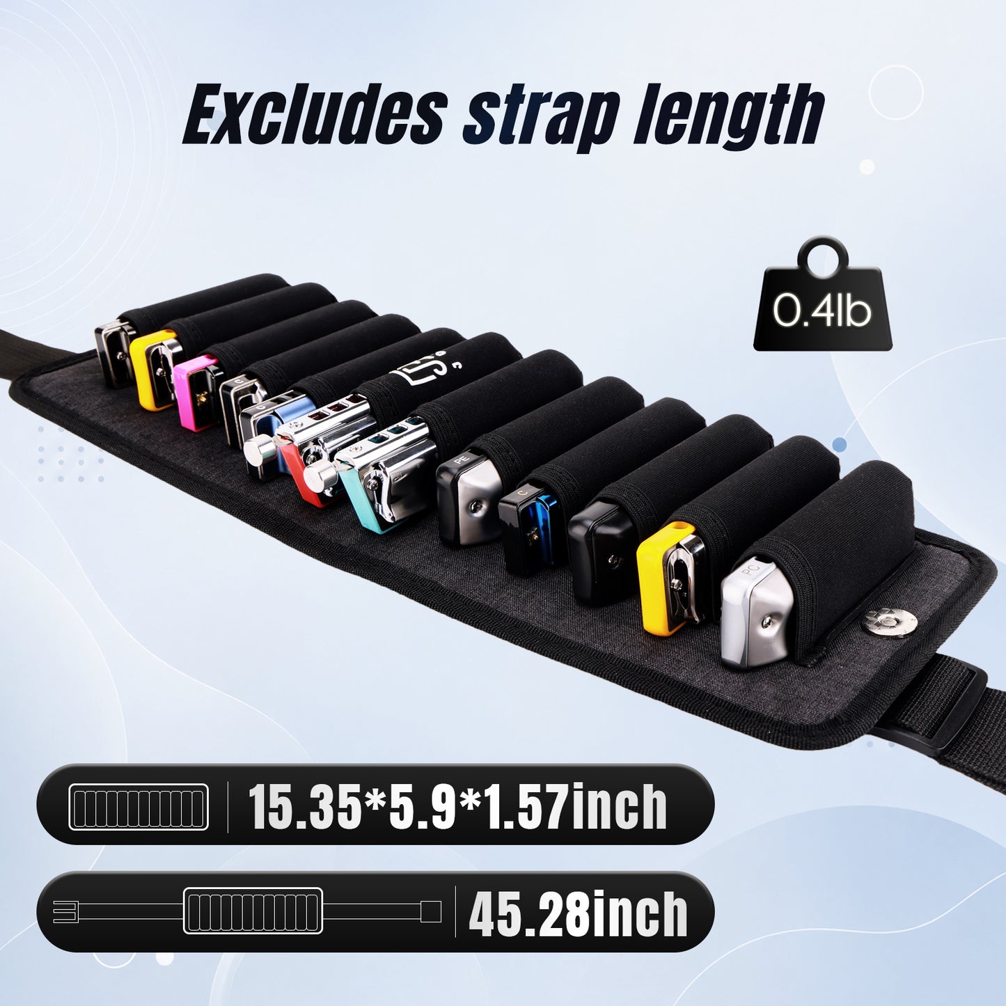 Estuche de transporte para armónica JDR, estuche de transporte para armónicas con correa para el hombro, estuches de exhibición con cremallera para 4, incluidos armónicas Trochilus y Blues 