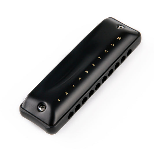 JDR Ninja Harmonica uses sensitive phosphor bronze reeds on a 1.2mm plate for rich tone and airtightness. Its rounded ABS comb aids high-pitch clarity.