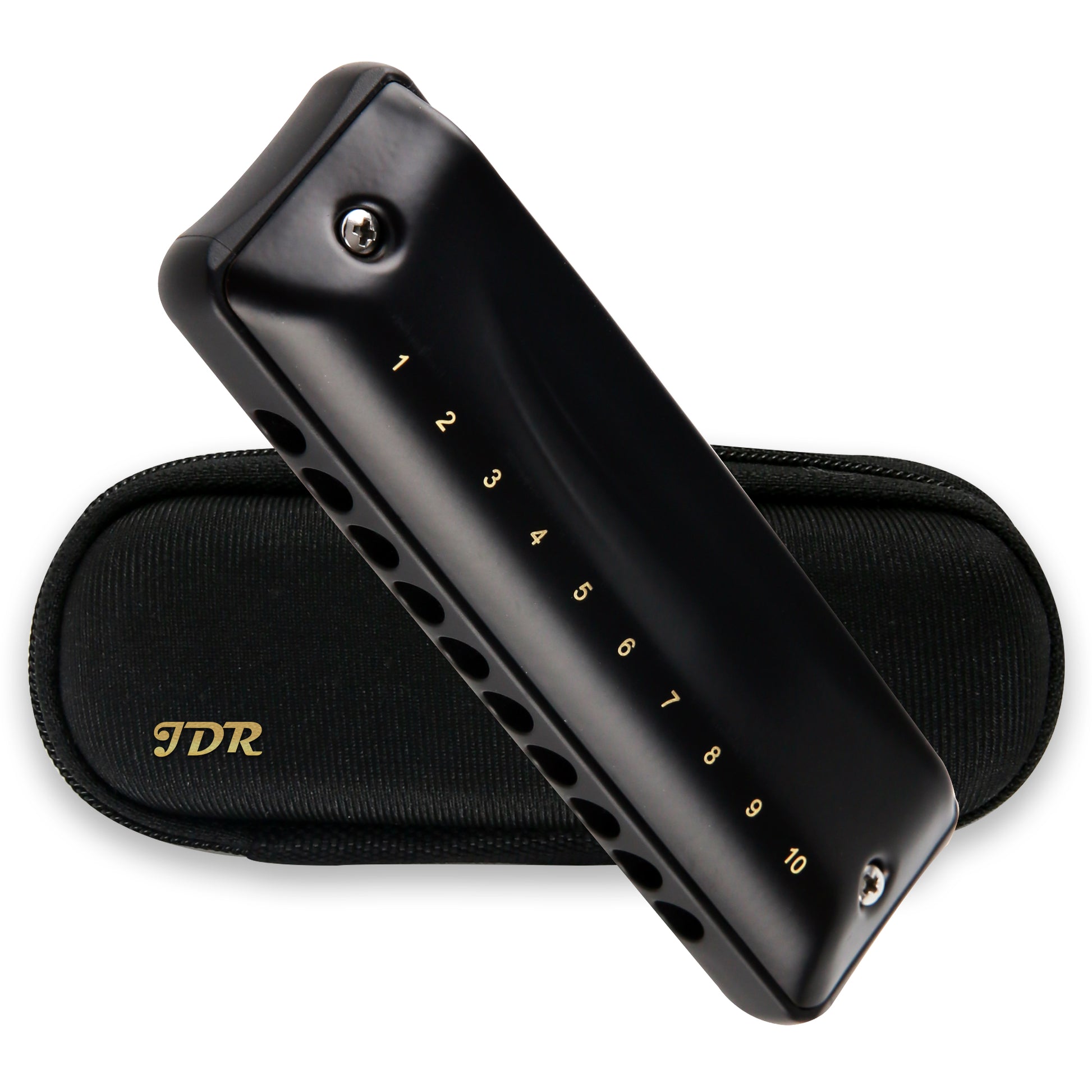 JDR Ninja Harmonica uses sensitive phosphor bronze reeds on a 1.2mm plate for rich tone and airtightness. Its rounded ABS comb aids high-pitch clarity.