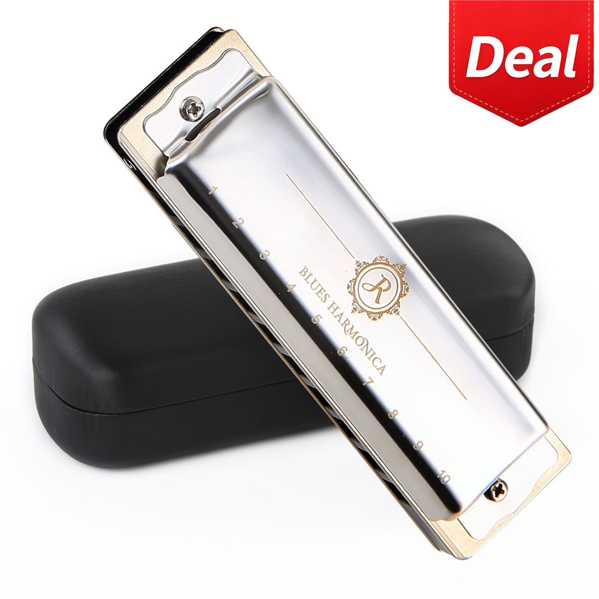 JDR North Harmonica with Case, Smooth Bending, Cost-Effective and the Best Choice for Beginners, the Perfect Gift, Easy Response