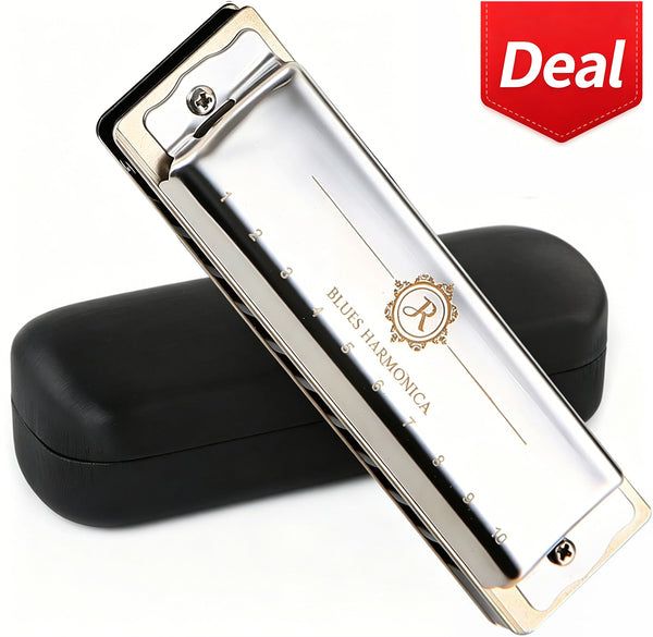 JDR North Harmonica with Case, Smooth Bending, Cost-Effective and the Best Choice for Beginners, the Perfect Gift, Easy Response